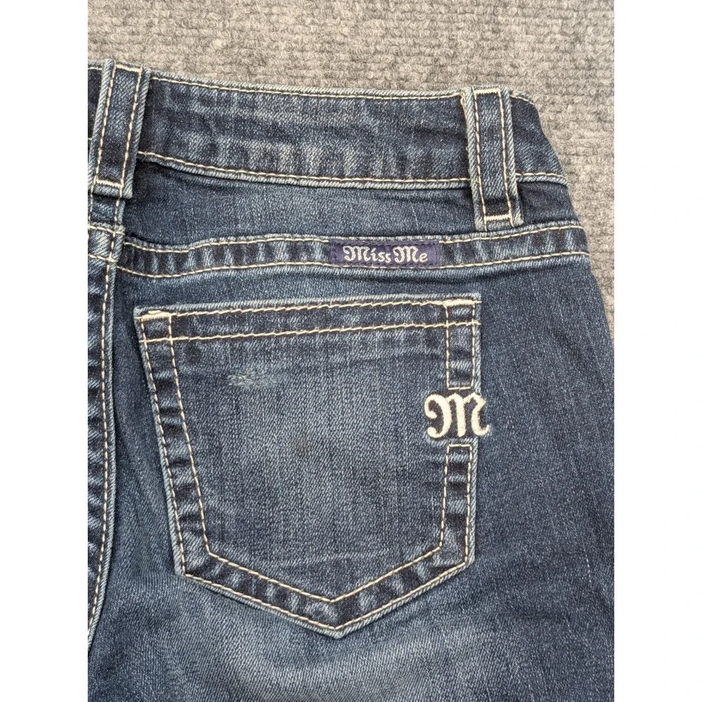 Miss Me Girls‎ Size 14 Blue Denim Ankle Skinny Patchwork Jeans Preppy Fall